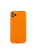 SAFA iPhone 11 Pro Max Uyumlu Zore Mun Silikon-Turuncu thumbnail 1