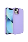KILIFTECH iPhone 14 Uyumlu Metal Çerçeve ve Buton Tasarımlı Sert Zore Botox Kılıf-Lila thumbnail 1