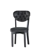 4 Adet Gala Sandalye Siyah Ahşap Kapitoneli - 2