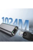 KILIFTECH Siyah QG04 Type-C to RJ45 Ethernet Dönüştürücü Kablo 1024Mbps 22cm-Zore - 3