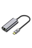 KILIFTECH Siyah QG04 Type-C to RJ45 Ethernet Dönüştürücü Kablo 1024Mbps 22cm-Zore - 1