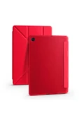 zore Galaxy Tab A7 10.4 T500 2020 Kılıf  Uyumlu Zore Tri Folding Kalem Bölmeli Standlı Kılıf-Kırmızı - 1