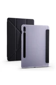 KILIFTECH Galaxy Tab S7 Plus T970 Kılıf  Uyumlu Zore Tri Folding Kalem Bölmeli Standlı Kılıf-Siyah thumbnail 1