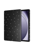 KILIFTECH Galaxy Tab S7 T870 Simli Parlak Görünümlü Uyumlu Zore Tablet Koton Kılıf-Siyah - 1