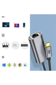 KILIFTECH Siyah QG04 Type-C to RJ45 Ethernet Dönüştürücü Kablo 1024Mbps 22cm-Zore - 2