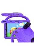 KILIFTECH iPad 10.2 (9.Nesil)  Uyumlu Zore Wheel Car Tekerlek Standlı Tablet Eva Silikon Kılıf-Mor thumbnail 3