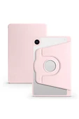 KILIFTECH Galaxy Tab A9 Kılıf Uyumlu Zore Termik Kalem Bölmeli Dönebilen Standlı Kılıf-Pembe thumbnail 1