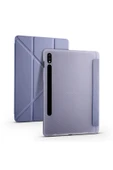 KILIFTECH Galaxy Tab S7 Plus T970 Kılıf  Uyumlu Zore Tri Folding Kalem Bölmeli Standlı Kılıf-Mor - 1