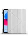 Sevela iPad 11.Nesil 2025 Kılıf SVL Tri Folding Kalem Bölmeli Standlı Kılıf - Gri thumbnail 1