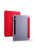 KILIFTECH Galaxy Tab S7 T870 Kılıf  Uyumlu Zore Tri Folding Kalem Bölmeli Standlı Kılıf-Kırmızı thumbnail 1