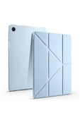 KILIFTECH Galaxy Tab A9 Kılıf Uyumlu Zore Tri Folding Kalem Bölmeli Standlı Kılıf-Gri - 3