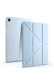 zore Galaxy Tab A9 Kılıf Uyumlu Zore Tri Folding Kalem Bölmeli Standlı Kılıf-Koyu Yeşil - 3