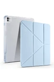 FLYGIFTS iPad Air 13 2025 M3 Kılıf Zore Tri Folding Kalem Bölmeli Standlı Kılıf - Mavi - 1