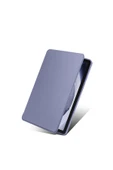 zore Galaxy Tab A9 Uyumlu Kılıf Termik Kalem Bölmeli Dönebilen Standlı Kılıf-Lavendery Gray - 5