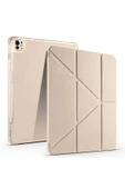 KILIFTECH iPad Air 13 2025 M3 Kılıf Zore Tri Folding Kalem Bölmeli Standlı Kılıf - Gold thumbnail 1