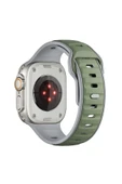 NÜANSTEK Watch Ultra 49mm Zore KRD-135 Silikon Kordon Strap Kayış - Açık Yeşil-Gri - 1