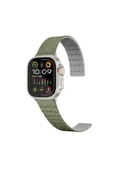 HAKTAN KILIF Apple Watch 38mm Zore KRD-111 Çizgili Desenli Silikon Kordon-Yeşil - 1
