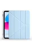 BULUT AKSESUAR iPad 11.Nesil 2025 Kılıf Zore Tri Folding Kalem Bölmeli Standlı Kılıf - Mavi thumbnail 1