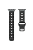 KILIFTECH Redmi Watch 5 Active Zore KRD-135 22mm Silikon Kordon Strap Kayış - Koyu Yeşil-Siyah thumbnail 2