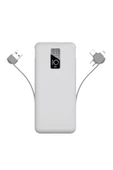 KILIFTECH Beyaz PW-05 Hızlı Led Göstergeli Micro Lightning Type-C Kablolu Taşınabilir Powerbank 10000mAh Zore - 1