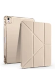 zore iPad Air 11 2025 M3 Kılıf Zore Tri Folding Kalem Bölmeli Standlı Kılıf - Gold thumbnail 1