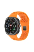 Goktugaksesuar Galaxy Watch Ultra 47mm Zore KRD-119 Delikli Tasarım Silikon Kordon-Turuncu thumbnail 1