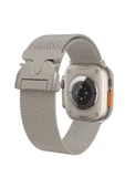 RiseOfGLC Apple Watch 7 45mm Zore KRD-25 Metal Hasır Kordon-Gri - 1