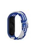 foggy Xiaomi Mi Band 3 Uyumlu KRD-49 Örgü Kordon-fgy-Mavi-Beyaz thumbnail 1