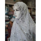 ABİYE MEVLÜT ÖRTÜSÜ & ŞAL & RANIR - 62 X 160 cm - RENK: BEYAZ & ÜZERİ PUL İŞLEMELİ - 3