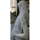 ABİYE MEVLÜT ÖRTÜSÜ & ŞAL & RANIR - 62 X 160 cm - RENK: BEYAZ & ÜZERİ PUL İŞLEMELİ - 9