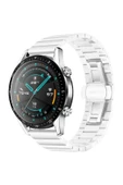 Goktugaksesuar Galaxy Watch 46mm (22mm) Uyumlu KRD-16 Metal Zore Kordon-Beyaz thumbnail 1