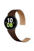 zore Galaxy Watch 6 40mm Zore KRD-111 20mm Çizgili Desenli Silikon Kordon-Kahverengi - 1