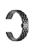 cepmarketin Gear S3 (22mm) Uyumlu KRD-20 Metal Zore Kordon Siyah - 1