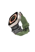 KILIFTECH Watch Ultra 49mm CLO KRD-108 Metal Başlıklı Silikon Kordon-Siyah-Yeşil thumbnail 1