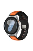 KILIFTECH Gear S3 Zore KRD-135 22mm Silikon Kordon Strap Kayış - Siyah-Turuncu thumbnail 1