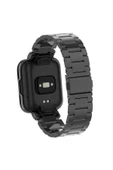 SAFA Xiaomi Redmi Watch (Mi Watch Lite) Uyumlu KRD-60 Metal Zore Kordon-Gümüş-Siyah thumbnail 4