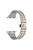 KILIFTECH Watch 7 45mm Uyumlu KRD-83 Metal Zore Kordon-Gümüş-Rosegold - 1