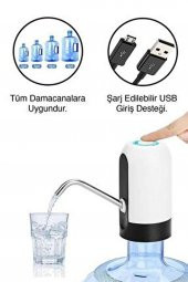 Şarjlı Damacana Su Sebili Gibi Mini Su Pompası Orjinal Elektronik Pompa Siyah Veya Beyaz thumbnail 1