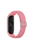 KILIFTECH Xiaomi Mi Band 4 Uyumlu KRD-49 Örgü Zore Kordon-Pembe thumbnail 1