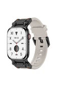 KILIFTECH Watch 44mm CLO KRD-101 Titanyum Metal Başlıklı Silikon Kordon-Siyah-Starlight - 1