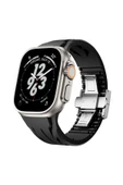 KILIFTECH Apple Watch Ultra 49mm KRD-127 Metal Tokalı Silikon Kordon-Siyah thumbnail 1