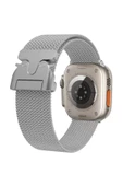 KILIFTECH Apple Watch 7 45mm Zore KRD-25 Metal Hasır Kordon-Gümüş - 1