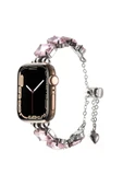 KILIFTECH Apple Watch Ultra 49mm Zore KRD-115 Renkli Taş Tasarımlı Kordon-Rose Pembe - 2