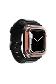 KILIFTECH Watch 44mm Uyumlu KRD-88 Sert PC Kasa Koruyuculu Uyumlu Zore Kordon-Gold - 2