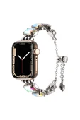 KILIFTECH Apple Watch Ultra 49mm Zore KRD-115 Renkli Taş Tasarımlı Kordon-Rose Pembe - 3
