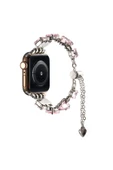 KILIFTECH Apple Watch Ultra 49mm Zore KRD-115 Renkli Taş Tasarımlı Kordon-Rose Pembe - 5