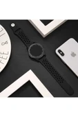 wenixs aksesuar Gear S3 (22mm) KRD-02 Uyumlu Zore Kordon-Siyah-Kırmızı - 6