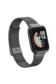 wenixs aksesuar Xiaomi Redmi Watch (Mi Watch Lite) Uyumlu KRD-59 Metal Zore Kordon-Siyah thumbnail 1