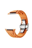 NÜANSTEK Apple Watch 10 46mm KRD-127 Metal Tokalı Silikon Kordon-Beyaz - 3