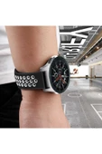 wenixs aksesuar Gear S3 (22mm) KRD-02 Uyumlu Zore Kordon-Siyah-Kırmızı - 4